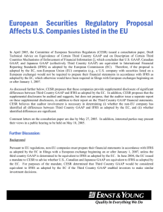 European Securities Regulatory Proposal Affects U.S. Companies