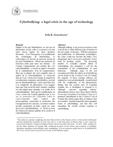 Cyberbullying: a legal crisis in the age of technology