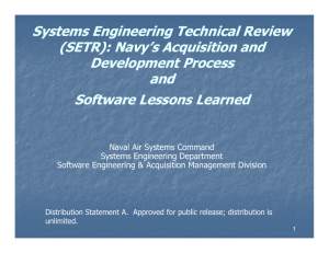 Systems Engineering Technical Review (SETR): Navy's Acquisition