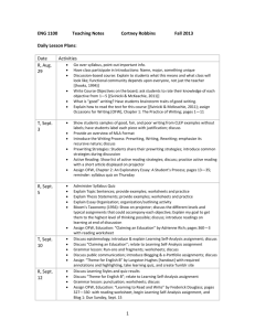 Teaching notes - Professor Cortney Robbins