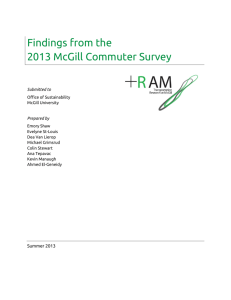 Findings from the 2013 McGill Commuter Survey