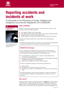 Reporting accidents and incidents at work