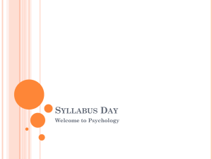 PSY-001 Syllabus Day