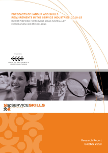 Forecast of Labour and Skills Requirements in the Service Industries