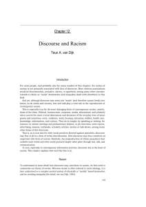 Discourse and Racism - Website of Teun A. van Dijk