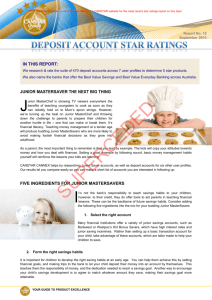 Deposit Account Star Ratings - Home page