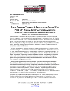 South Carolina Transfer & Articulation Center Wins PESC 12th