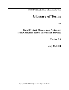 Glossary of Terms - fcmat | csis