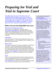 Preparing for Trial and Trial in Supreme Court