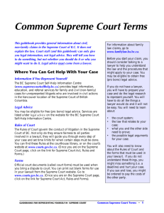 Common Supreme Court Terms - Justice Education Society of BC