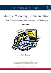 INDUSTRIAL MARKETING COMMUNICATION: A (R)evolutionary