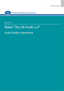 Baker Tilly UK Audit LLP - Financial Reporting Council