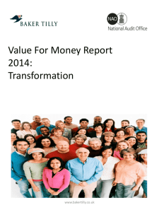Value For Money Report 2014: Transformation