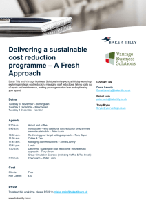 Delivering a sustainable cost reduction programme – A Fresh