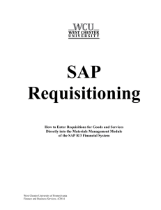 SAP Requisitioning - West Chester University