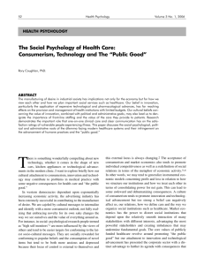 The Social Psychology of Health Care: Consumerism, Technology