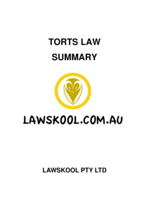 TORTS LAW SUMMARY