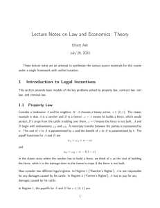 Lecture Notes on Law and Economics: Theory