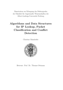 Algorithms and Data Structures for IP Lookup, Packet