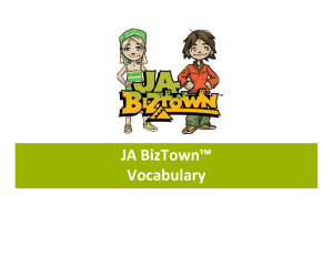 JA BizTown™ Vocabulary