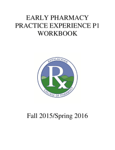 EPPE 1 Workbook - Appalachian College of Pharmacy