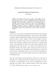 Logical Knowledge and Gettier Cases