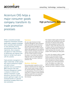Accenture CAS helps a major consumer goods company transform