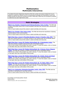 Mathematics Multimedia Interactives