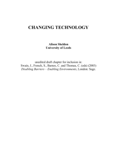 changing technology - Centre for Disability Studies