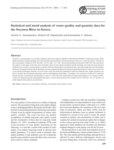 Statistical and trend analysis of water quality and quantity data for