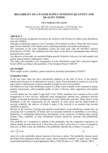 reliability of a water supply system in quantity and quality terms