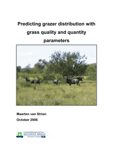 Predicting grazer distribution with grass quality and quantity