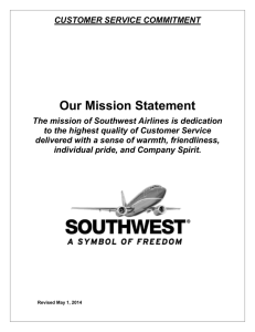 Southwest Airlines Customer Service Commitment