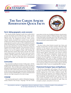 The San Carlos Apache Reservation Quick Facts