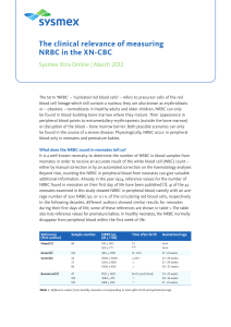 The clinical relevance of measuring NRBC in the XN-CBC