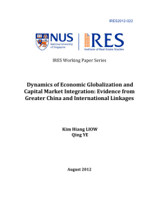 Dynamics of Economic Globalization and Capital Market Integration