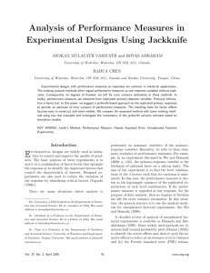 Analysis of Performance Measures in Experimental Designs Using