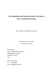 Firm Capabilities and Industry Evolution: The Case of the U.S.