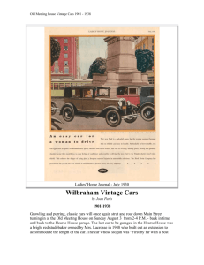 Wilbraham Vintage Cars - Atheneum Society of Wilbraham