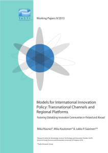 Models for International Innovation Policy: Transnational Channels