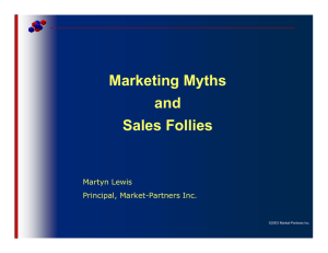 Marketing Myths and Sales Follies
