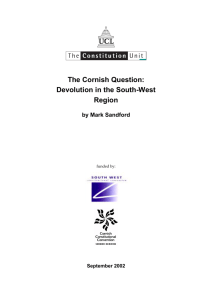 The Cornish Question: Devolution in the South-West Region