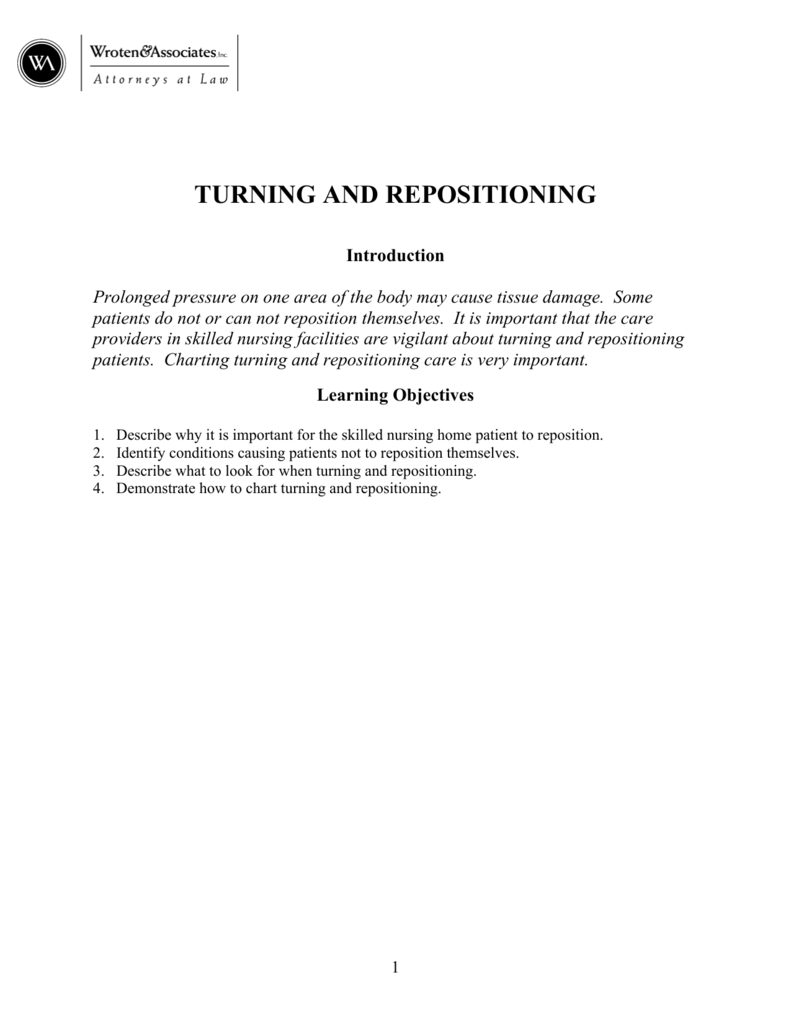 Turning And Repositioning Chart