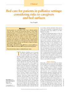 Bed care for patients in palliative settings