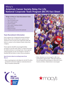 Relay for Life NCTP Fact Sheet - Macys