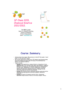 SF Chemical Kinetics Michaelmas 2011 L1-2