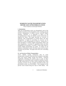 domestic water transportation before and after deregulation