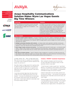 Avaya Hospitality Communications Solution Makes Wynn Las Vegas