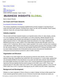 Ice Cream Industry Overview