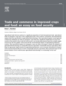 Trade and commerce in improved crops and food: an essay on food